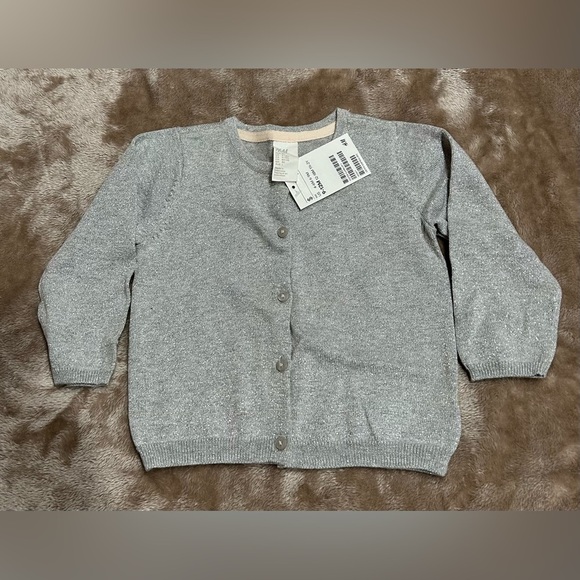 H&M Kids Gray Sparkle Cardigan Sweater - Picture 1 of 2
